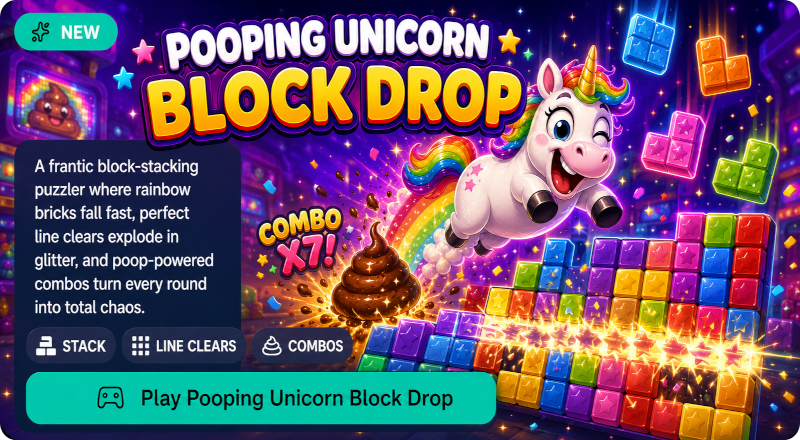 Pooping Unicorn Block Drop