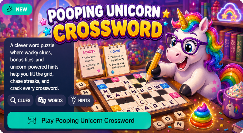Pooping Unicorn Crossword