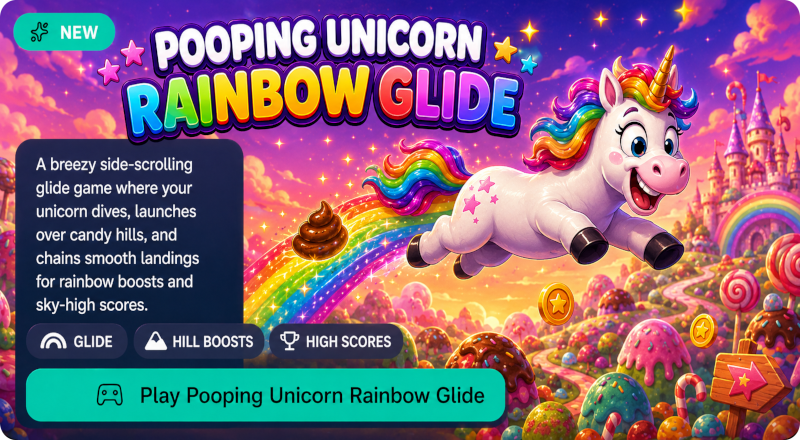 Pooping Unicorn Rainbow Glide