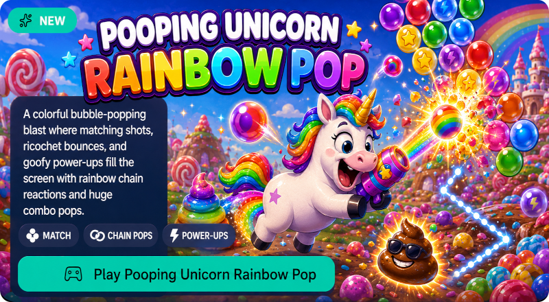 Pooping Unicorn Rainbow Pop